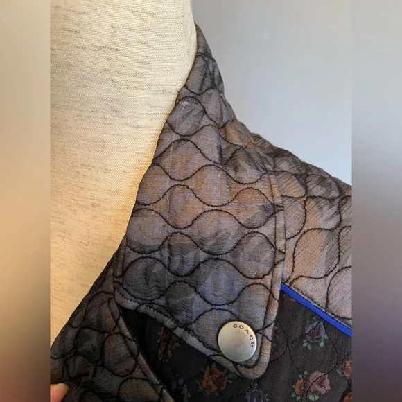 *SOLD*Coach Floral Silk Quilted Zip-Up Vest - Picture 10 of 10